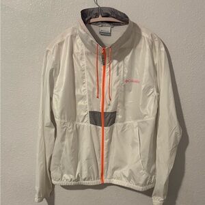 Columbia White and Gray Windbreaker